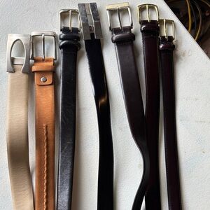Men's Leather Belt Collection - Black, Brown, Tan
